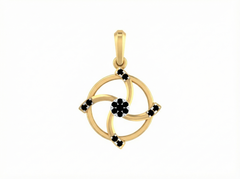 18K Gold & Diamond Floral Pendant KSK128