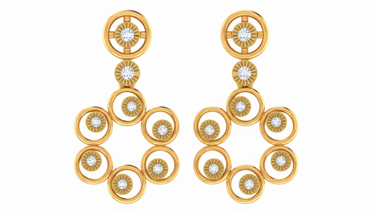 14K Gold & Diamond Women Dangler Earring KRA44177E