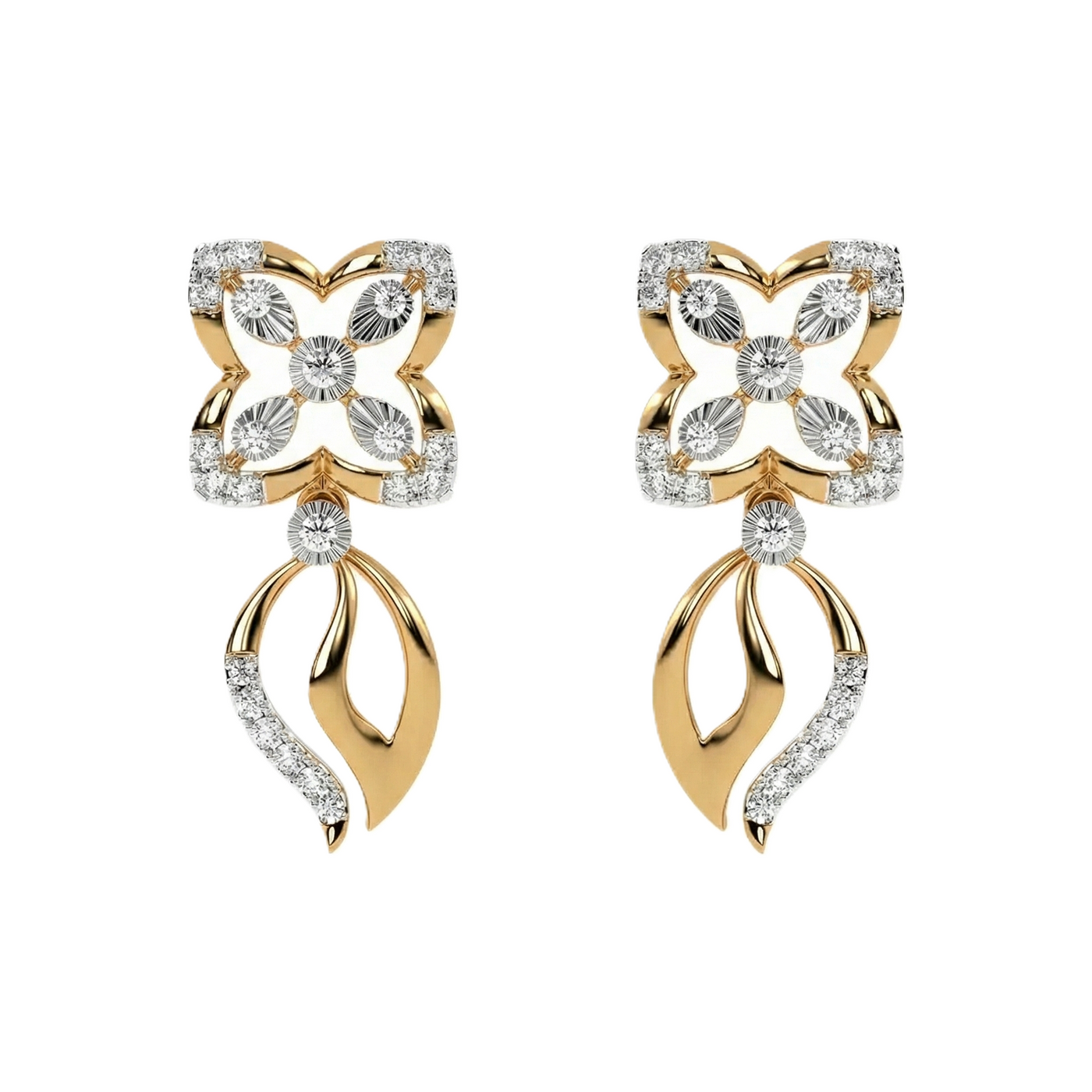 Gold & Diamond Women Dangler Earring KRC60080E