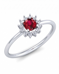 18K Gold & Diamond Gemstone Ring For Women KRB10116