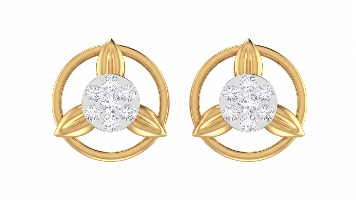 Yellow Gold Diamond Earring | under 40k 