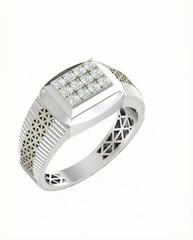 18K Gold & Diamond Band Ring For Men KRA60194