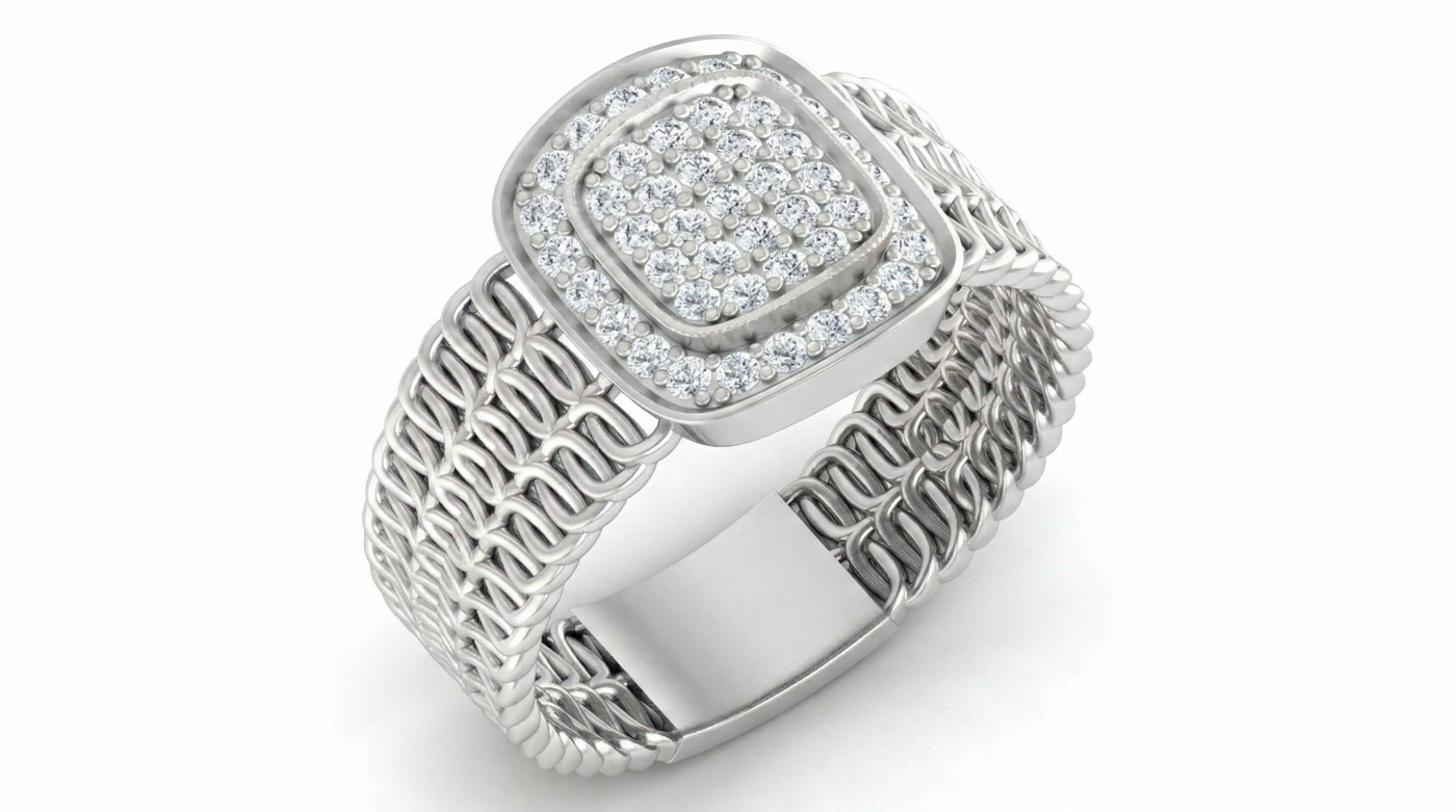 Gold & Diamond Engagement Ring For Men KRC20129