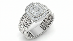 18K Gold & Diamond Engagement Ring For Men KRA60173