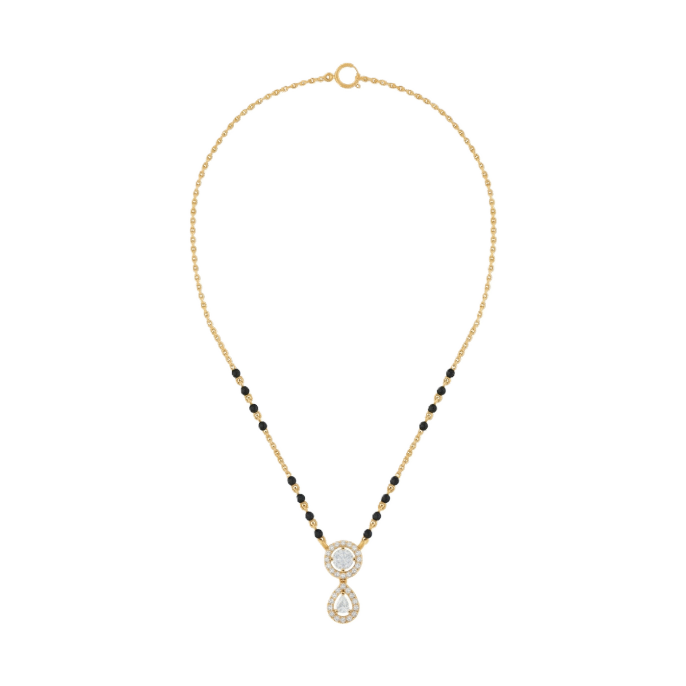 Gold & Diamond Beaded Mangalsutra For Women KRC50110
