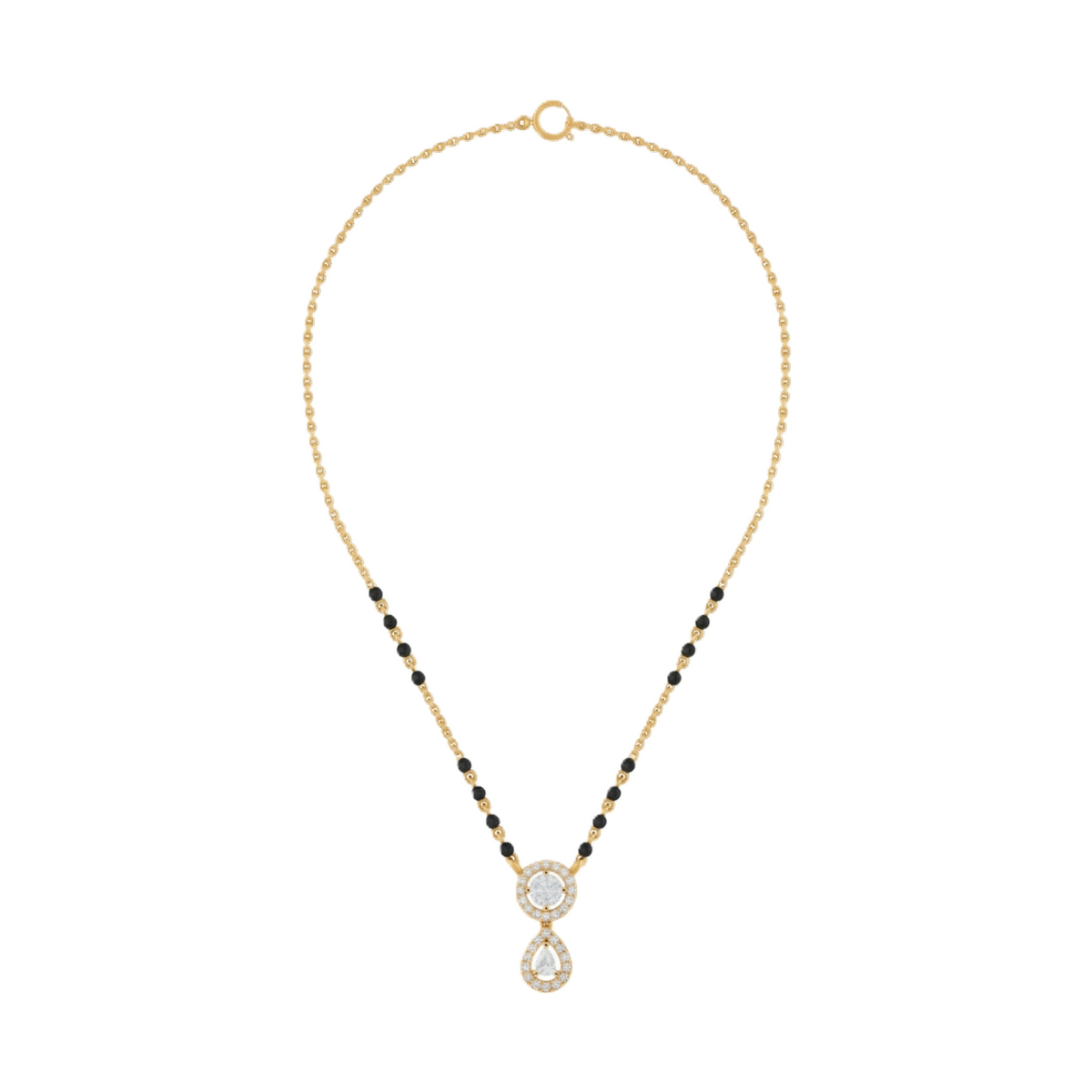 Gold & Diamond Beaded Mangalsutra For Women KRC50110