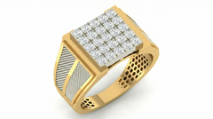 18K Gold & Diamond Band Ring For Men KRA60182