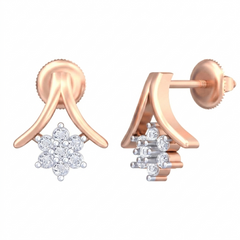 Rose Gold Diamond Earring | under 40k 