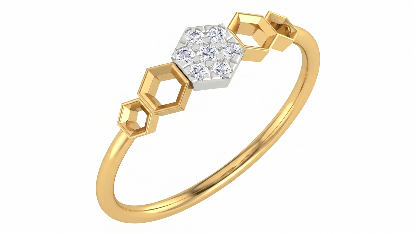 Gold & Diamond Ring For Women KRC10653
