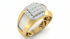18K Gold & Diamond Band Ring For Men KRA60219