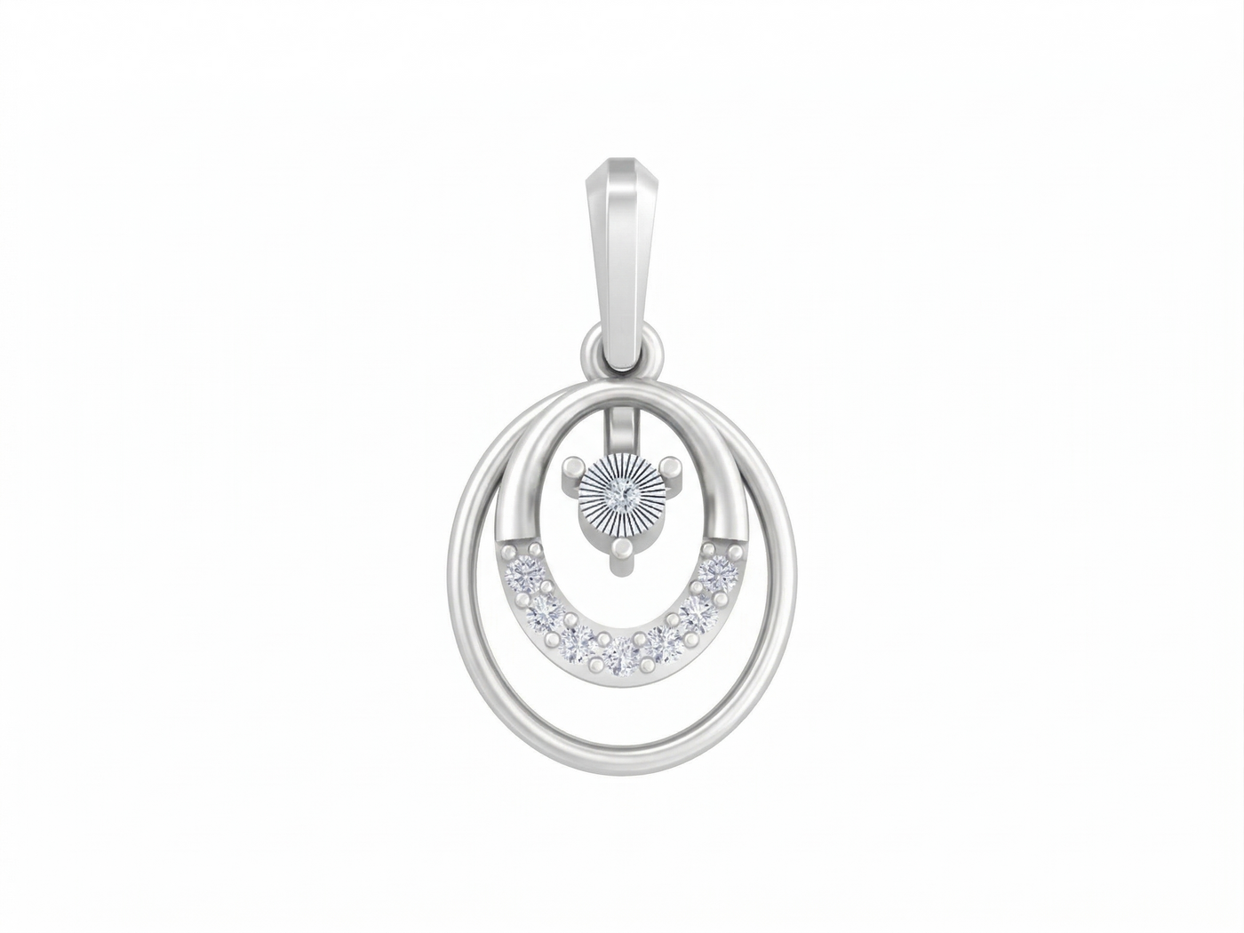 Gold & Diamond Halo Moon Pendant KRB40200