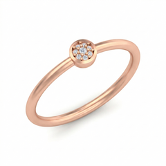 18K Gold & Diamond Band Ring For Women KRB10463