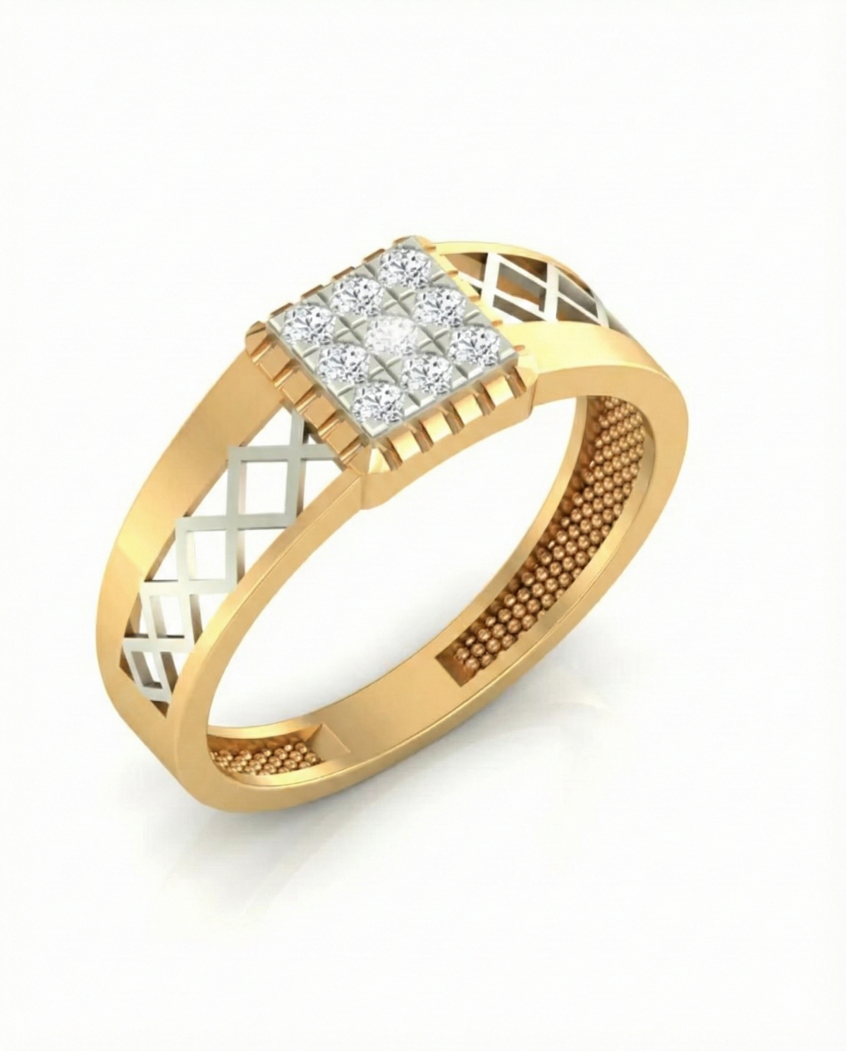 18K Gold & Diamond Band Ring For Men PRA60293