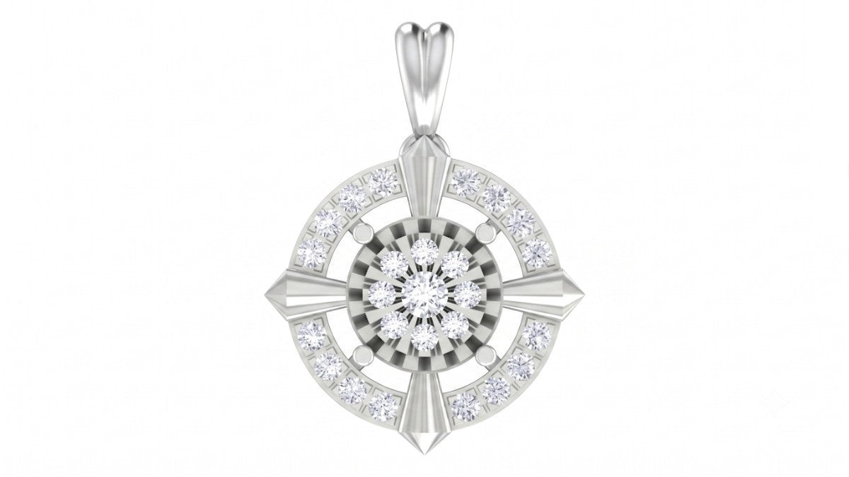 Gold & Diamond Round-Shaped Pendant Set KRC40717