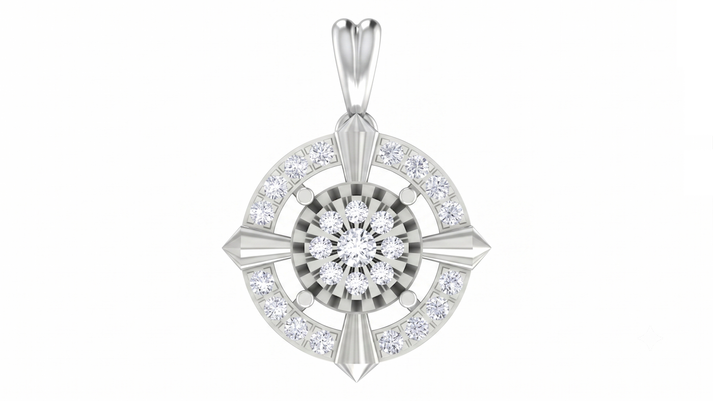 Gold & Diamond Floral PENDANT SET KRC40717