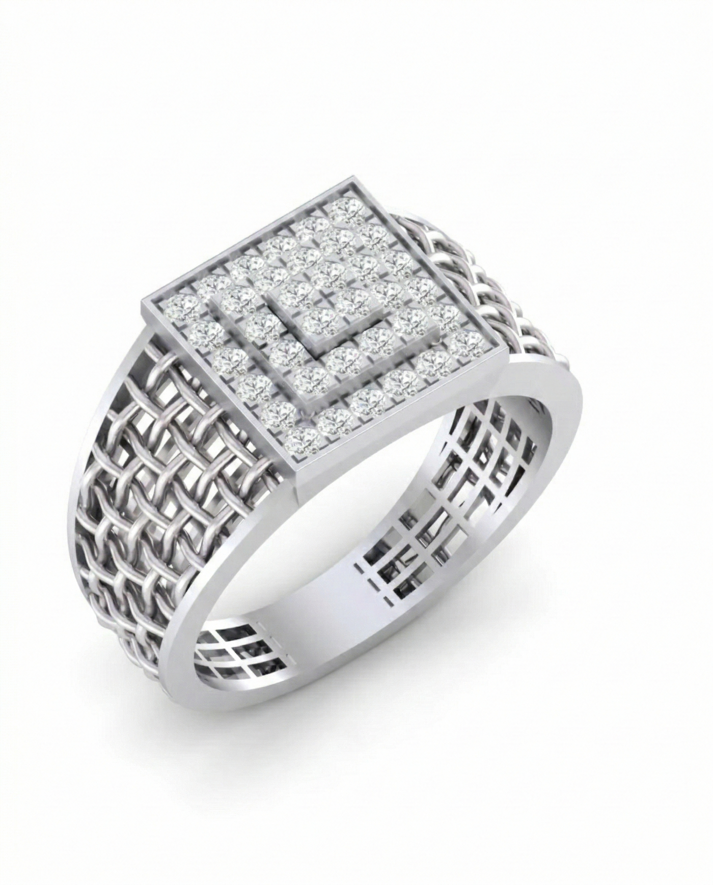 Gold & Diamond Band Ring For Men KRC20152