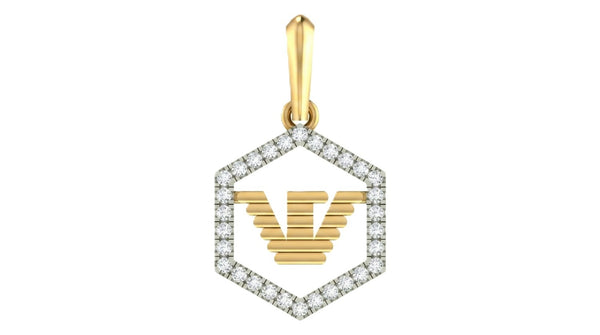 Elegant Gold & Diamond Pendant Set KRC40669