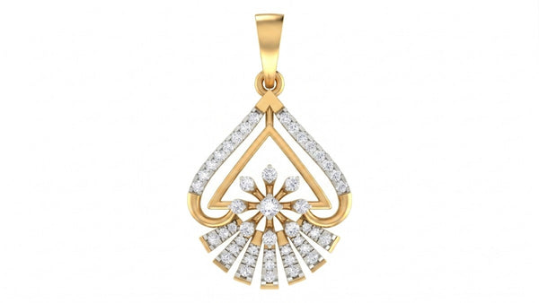 Gold & Diamond Floral Pendant Set KRC40745
