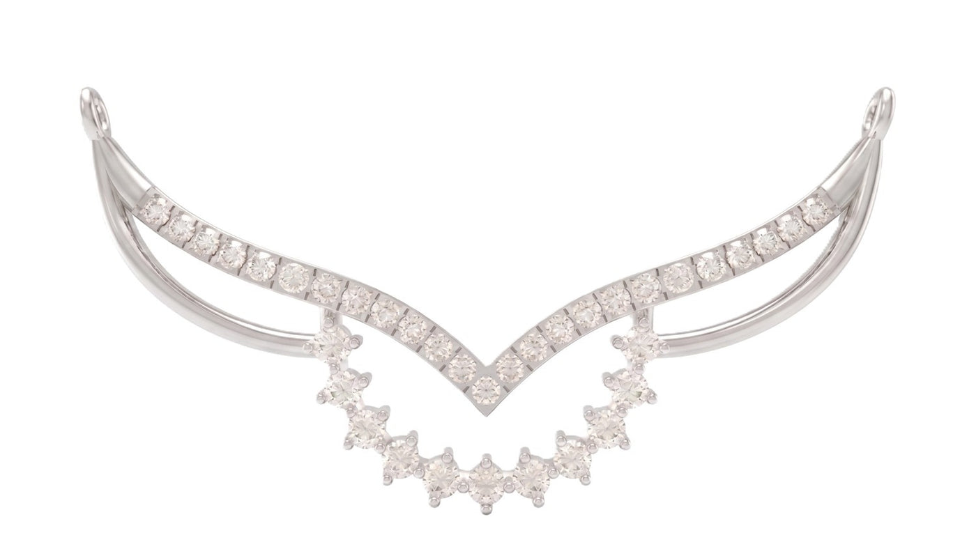 white gold and diamond mangalsutra on a white background