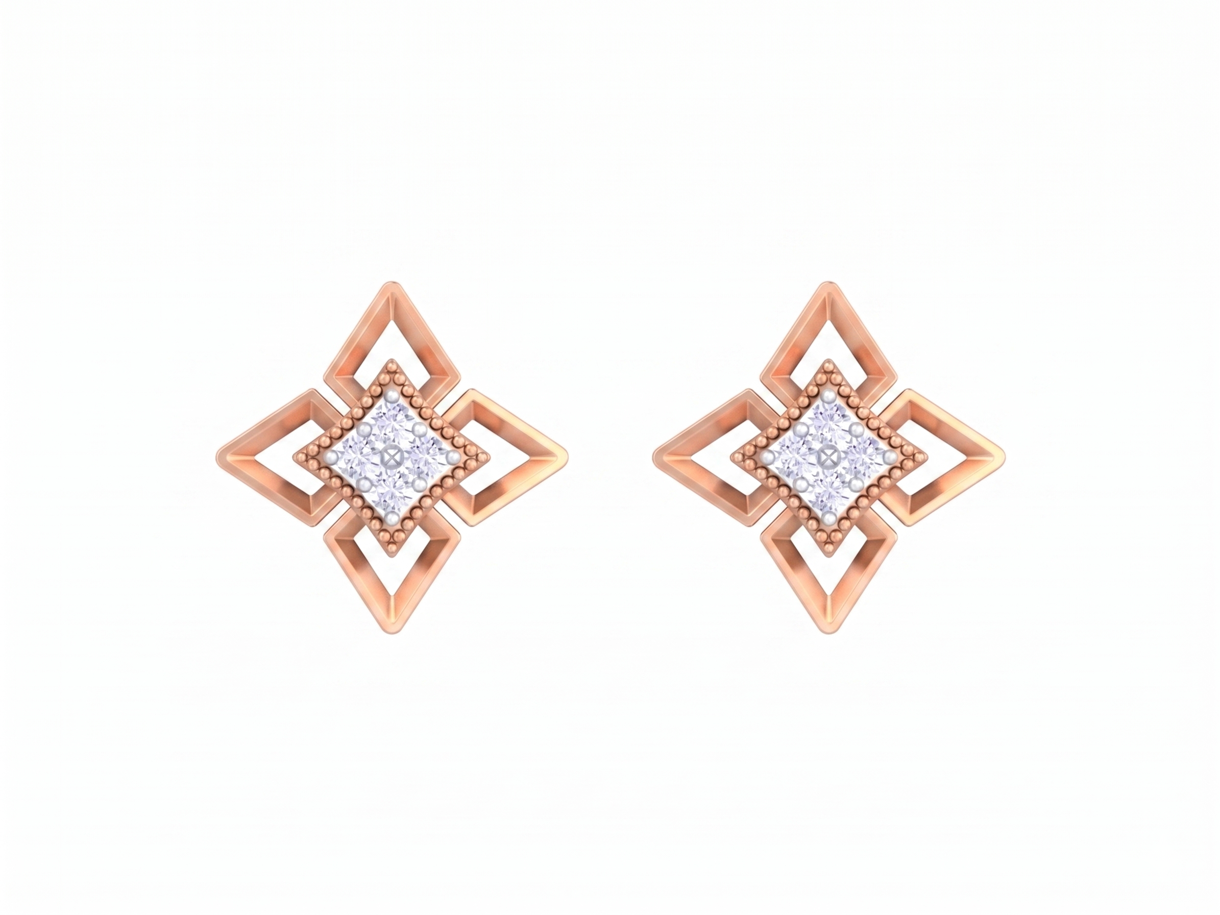 Rose Gold Diamond Earring | under 40k 