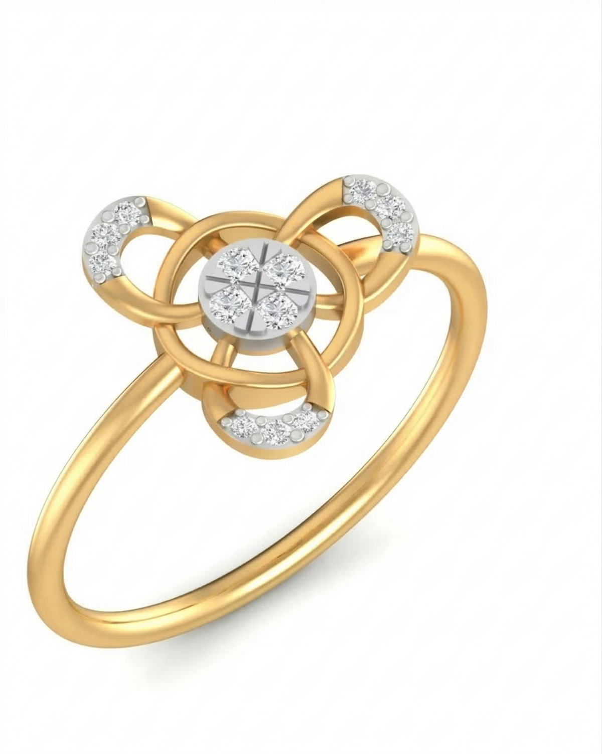 18K Gold & Diamond Dailywear Ring For Women KRA10572