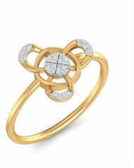 18K Gold & Diamond Dailywear Ring For Women KRA10572