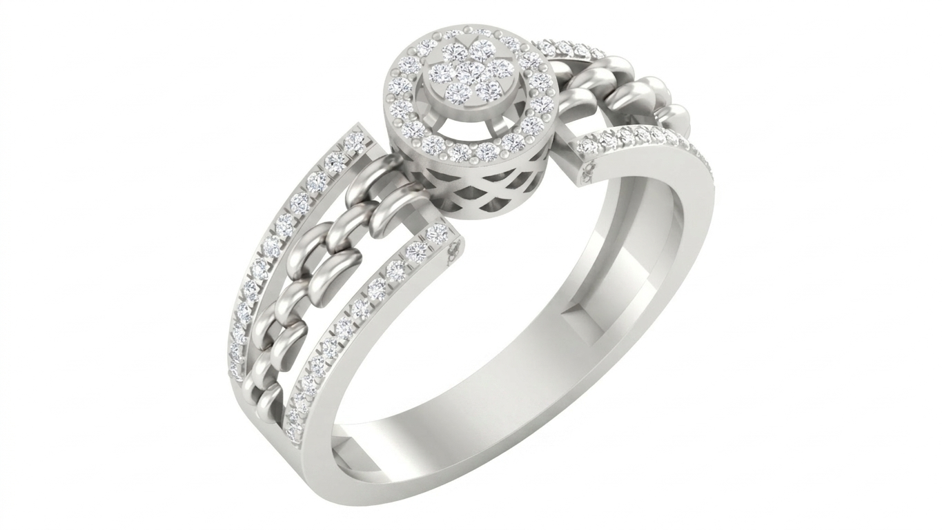 Gold & Diamond Engagement Ring For Women KRC10567