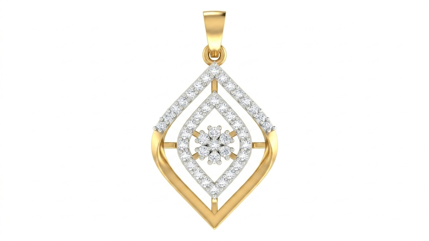 Elegant Gold & Diamond PENDANT SET KRC40750