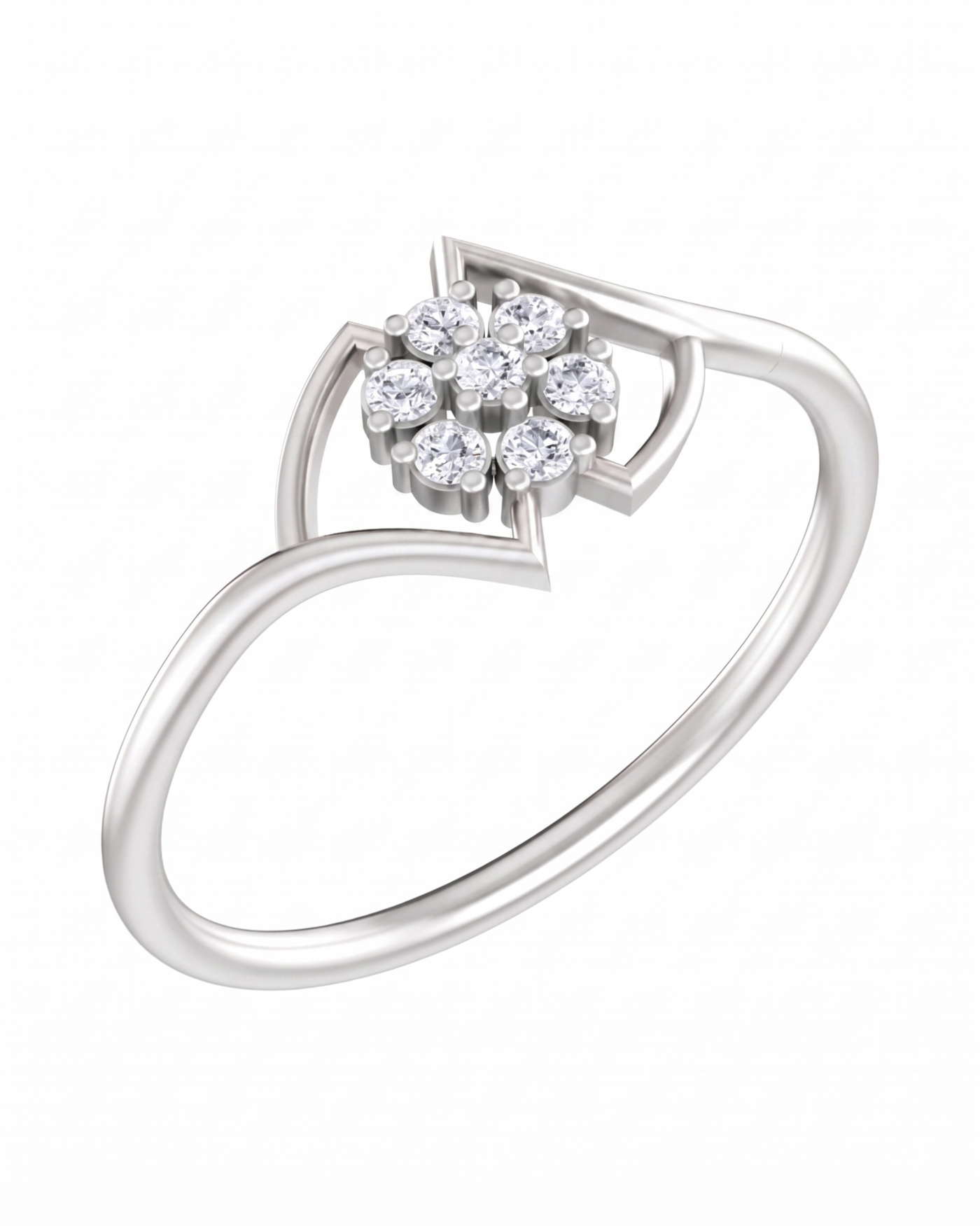 Gold & Diamond Floral Ring For Women KRC10676