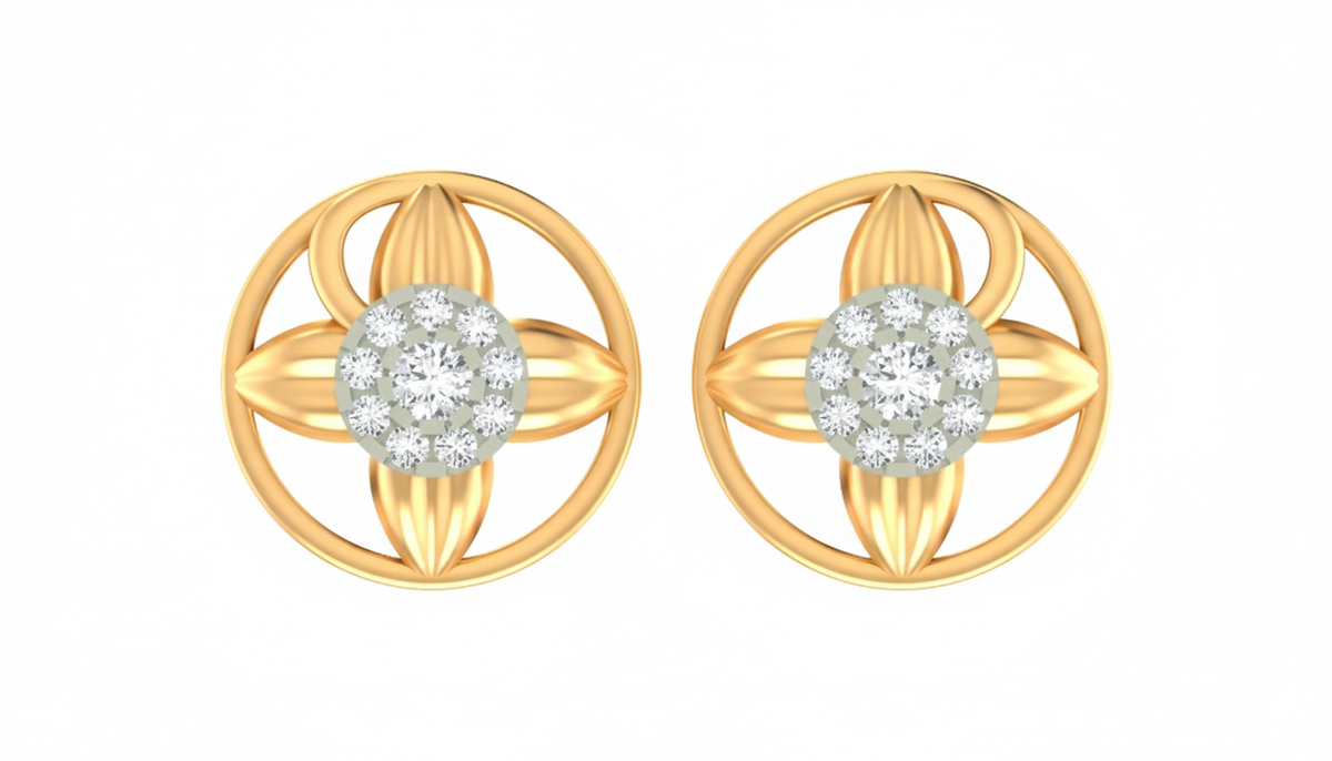 18K Gold & Diamond Women Stud Earring KRA40158E