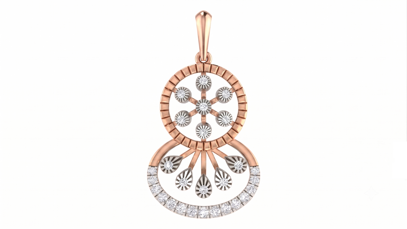 Premium Gold & Diamond Pendant Set KRC40737