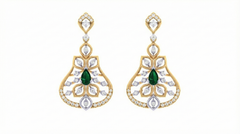 14K Gold & Diamond Women Gemstone Earring KRI44022EG