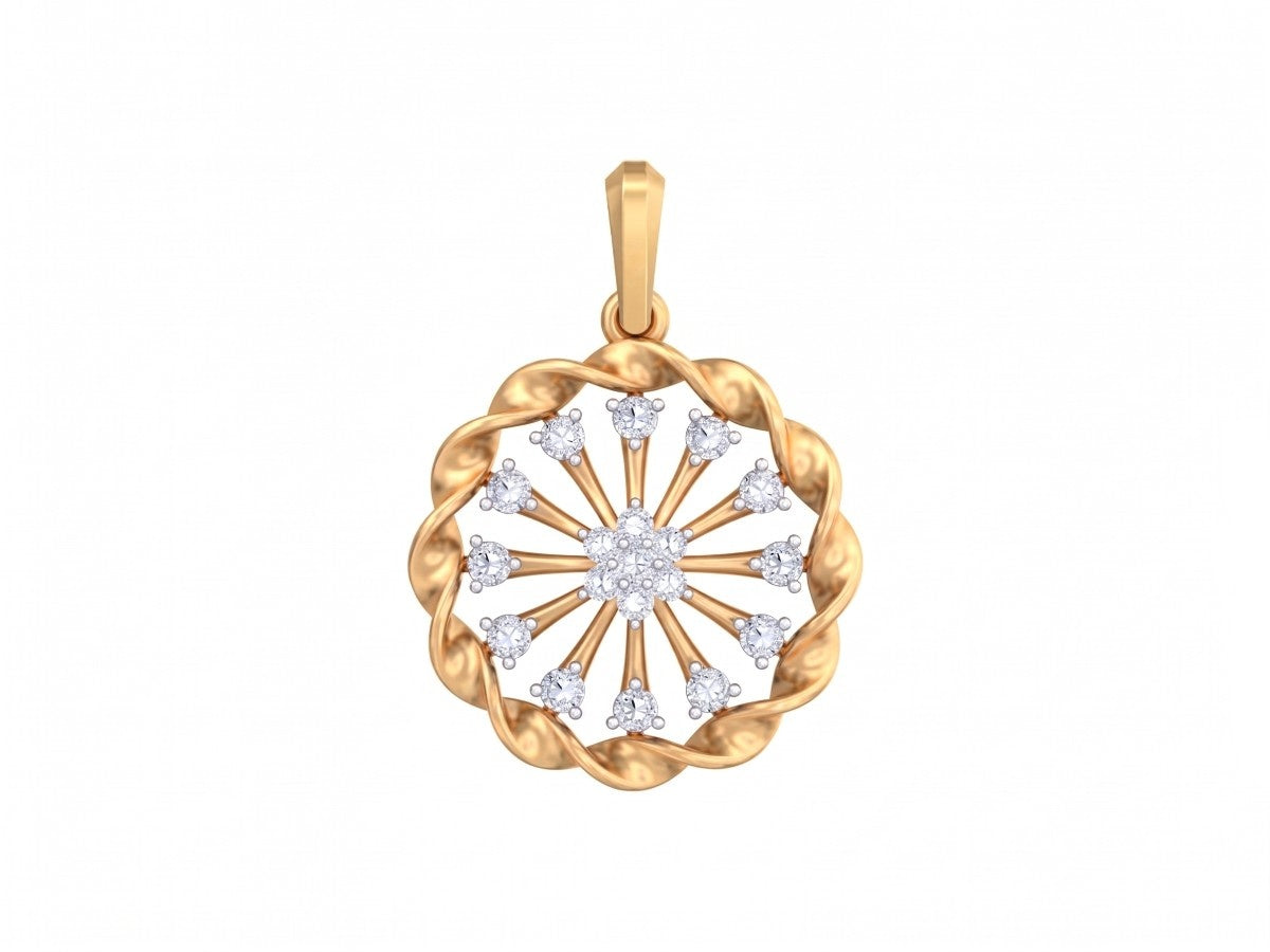 Luxury gold pendant featuring brilliant diamonds and elegant styling.