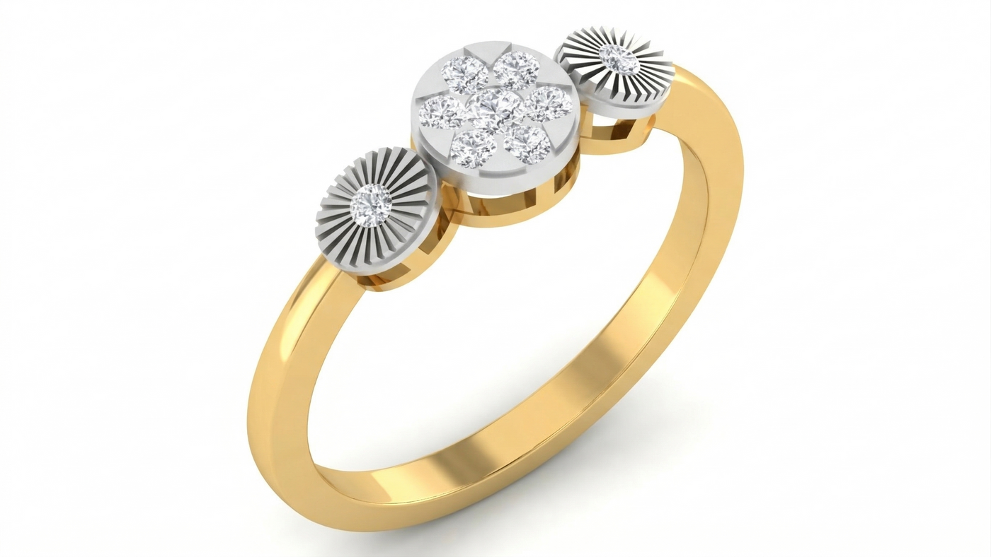 18K Gold & Diamond Ring For Women KRA10030