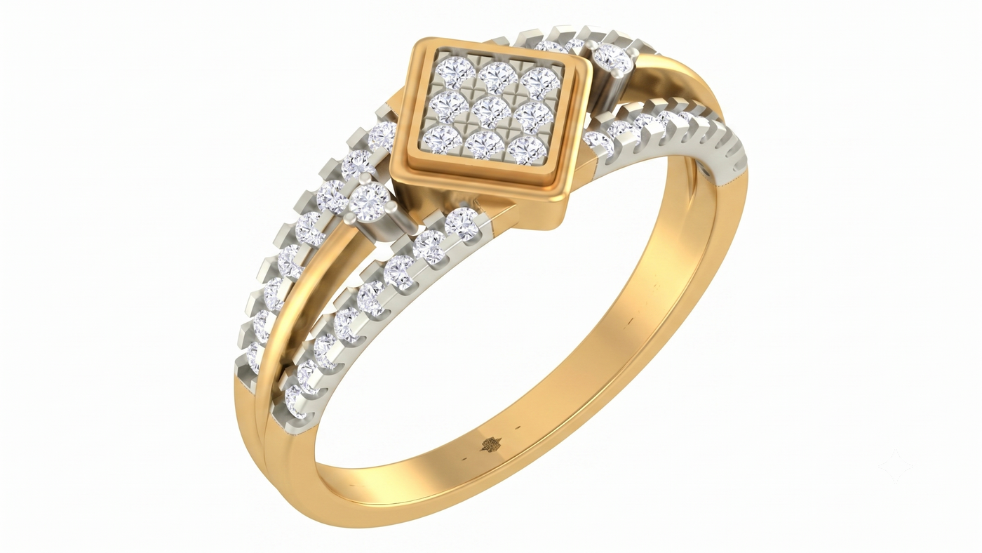 Gold & Diamond Engagement Ring For Women KRC10287
