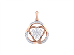 18K Gold & Diamond Floral Pendant Set KRK40123P