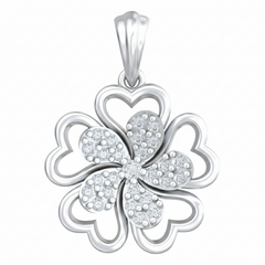 18K Gold & Diamond Floral Pendant Set KRB40062P