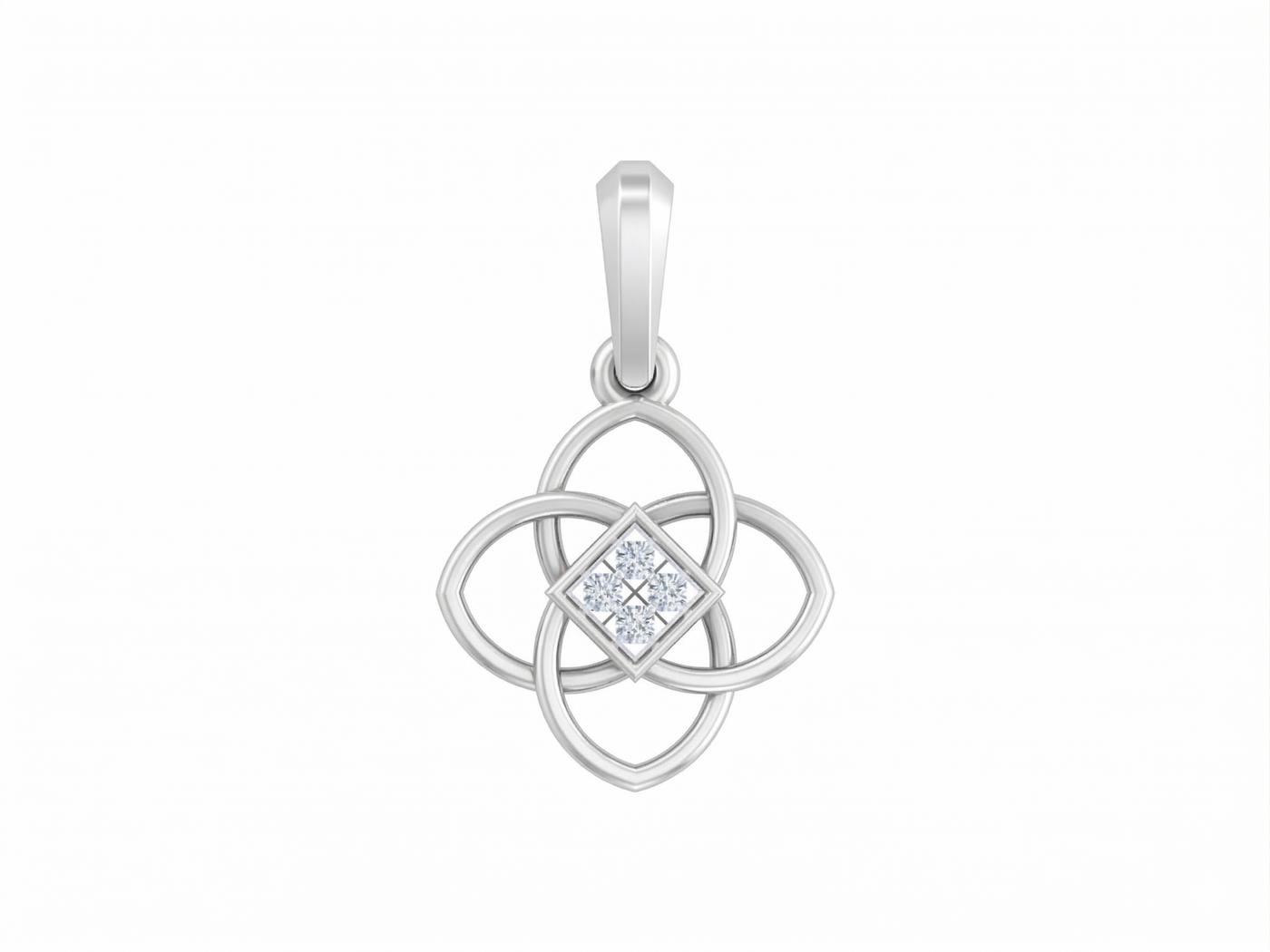 Gold & Diamond Floral Pendant Set KRB40206