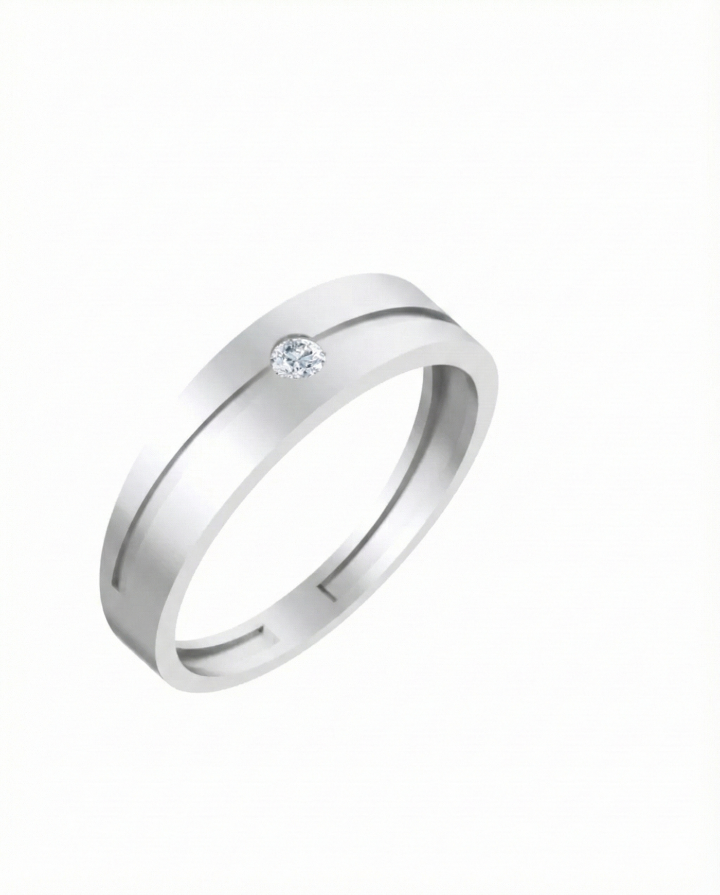 Gold & Diamond Solitaire Band Ring For Men KRC20081