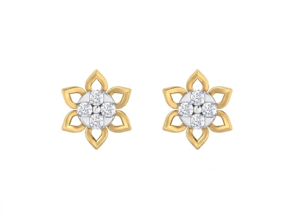 Gold & Diamond Women Floral Stud Earring KRB30210