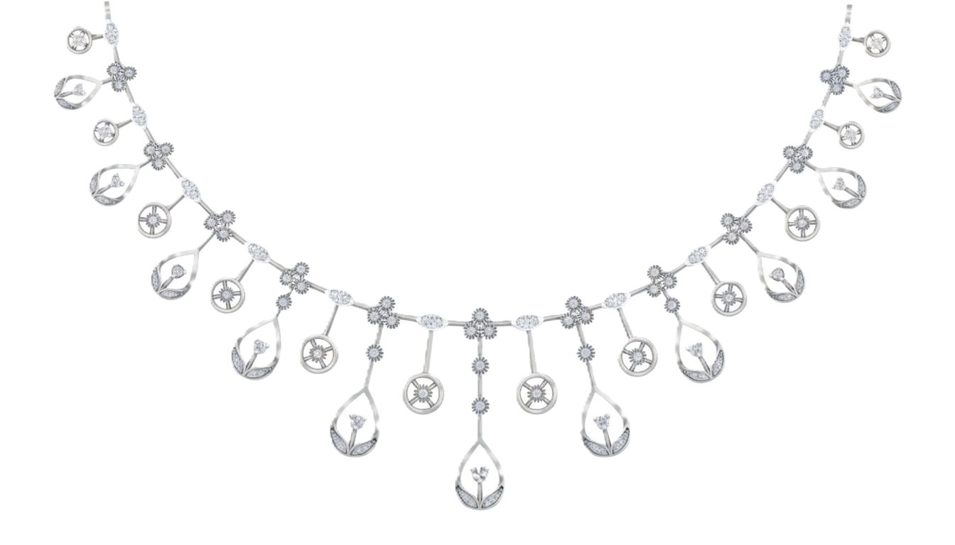 Gold & Diamond Choker Necklace Set KRC60148