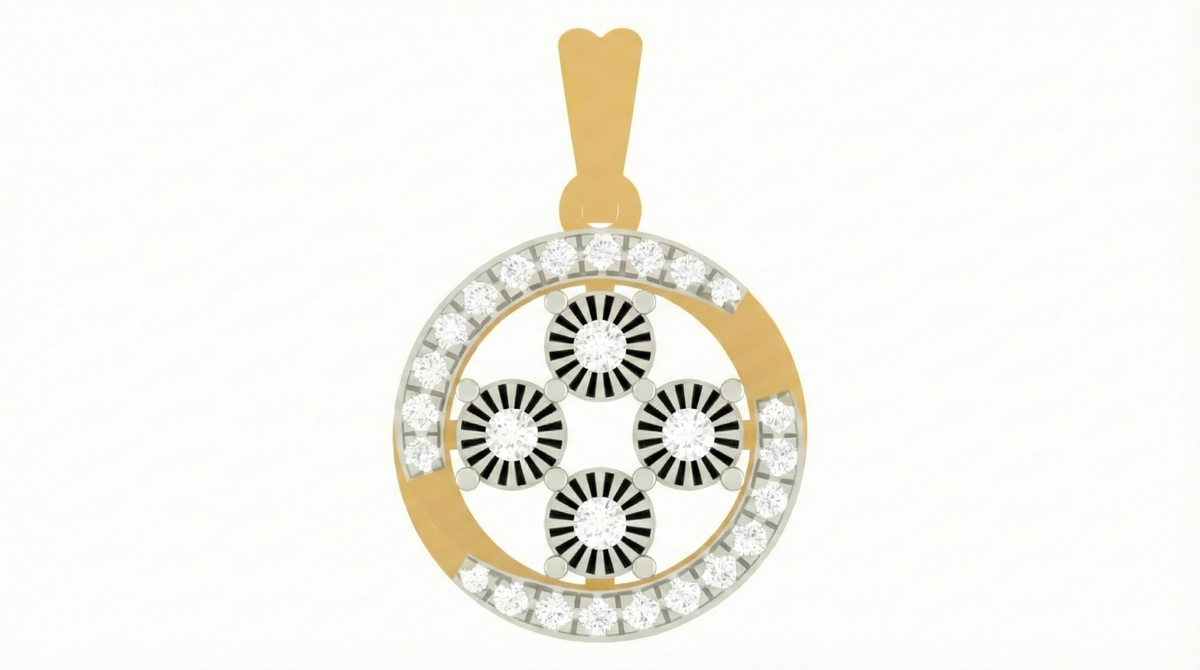 18K Gold & Diamond Floral PENDANT SET KRA40009P