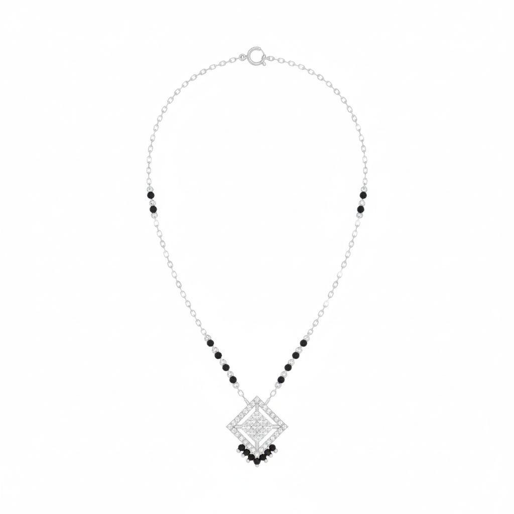 Gold & Diamond Beaded Mangalsutra For Women KRC50200