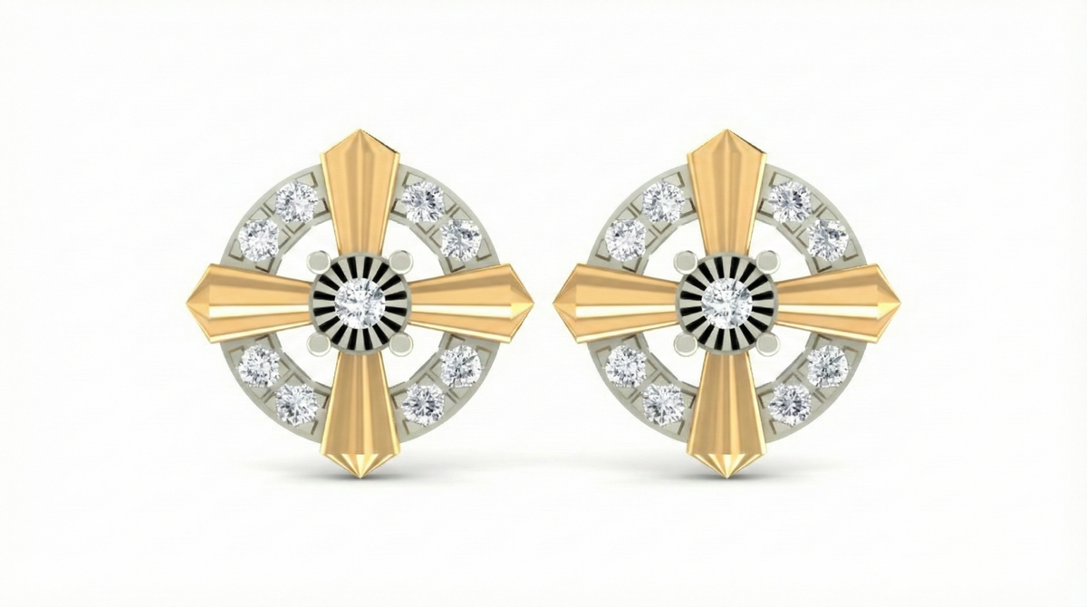 18K Gold & Diamond Women Stud Earring KRA40012E
