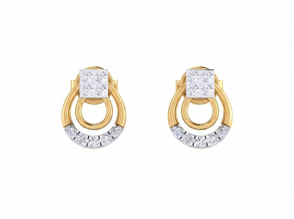 Gold & Diamond Elegant Women Stud Earring KRB30215