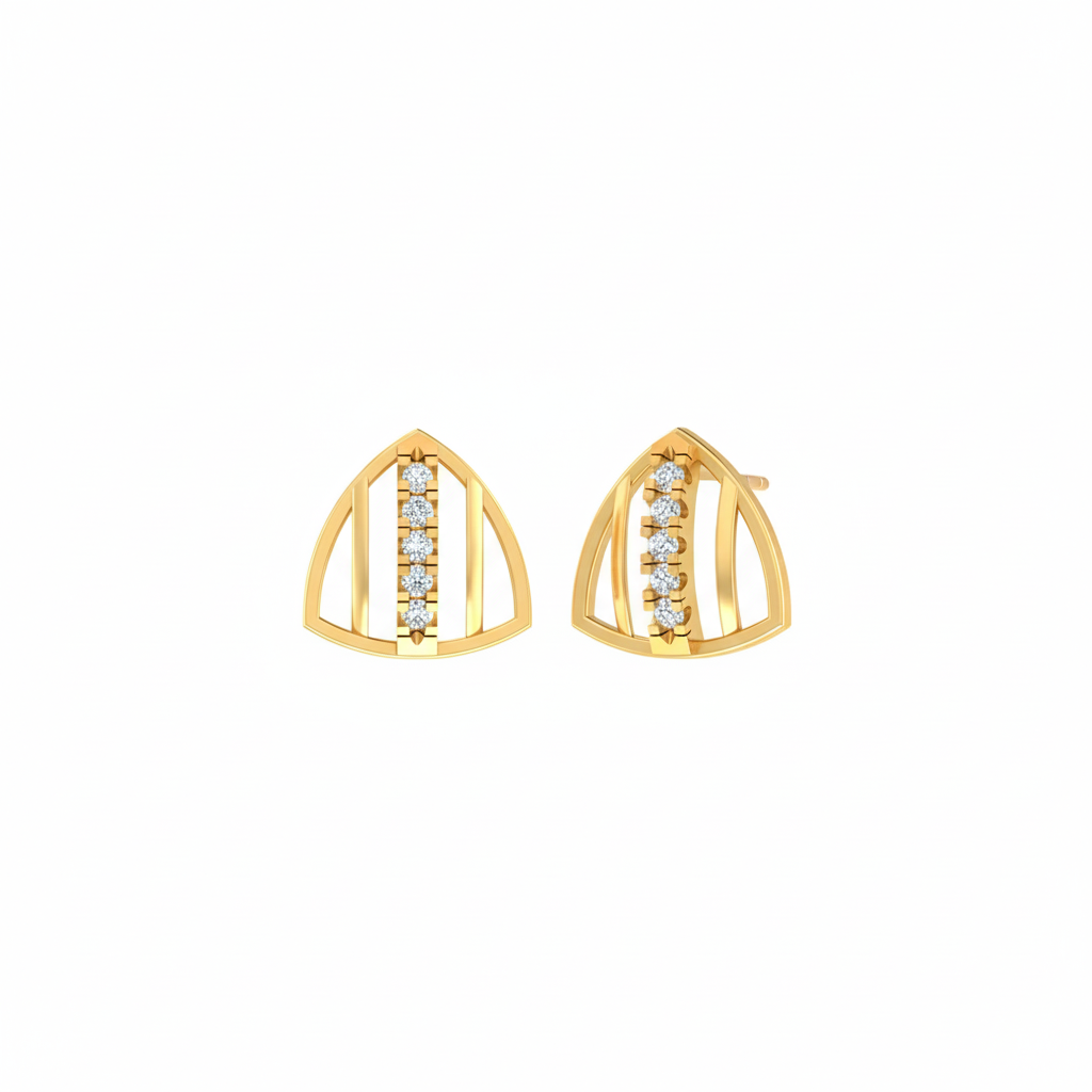 18K Gold & Diamond Women Stud Earring KER-143