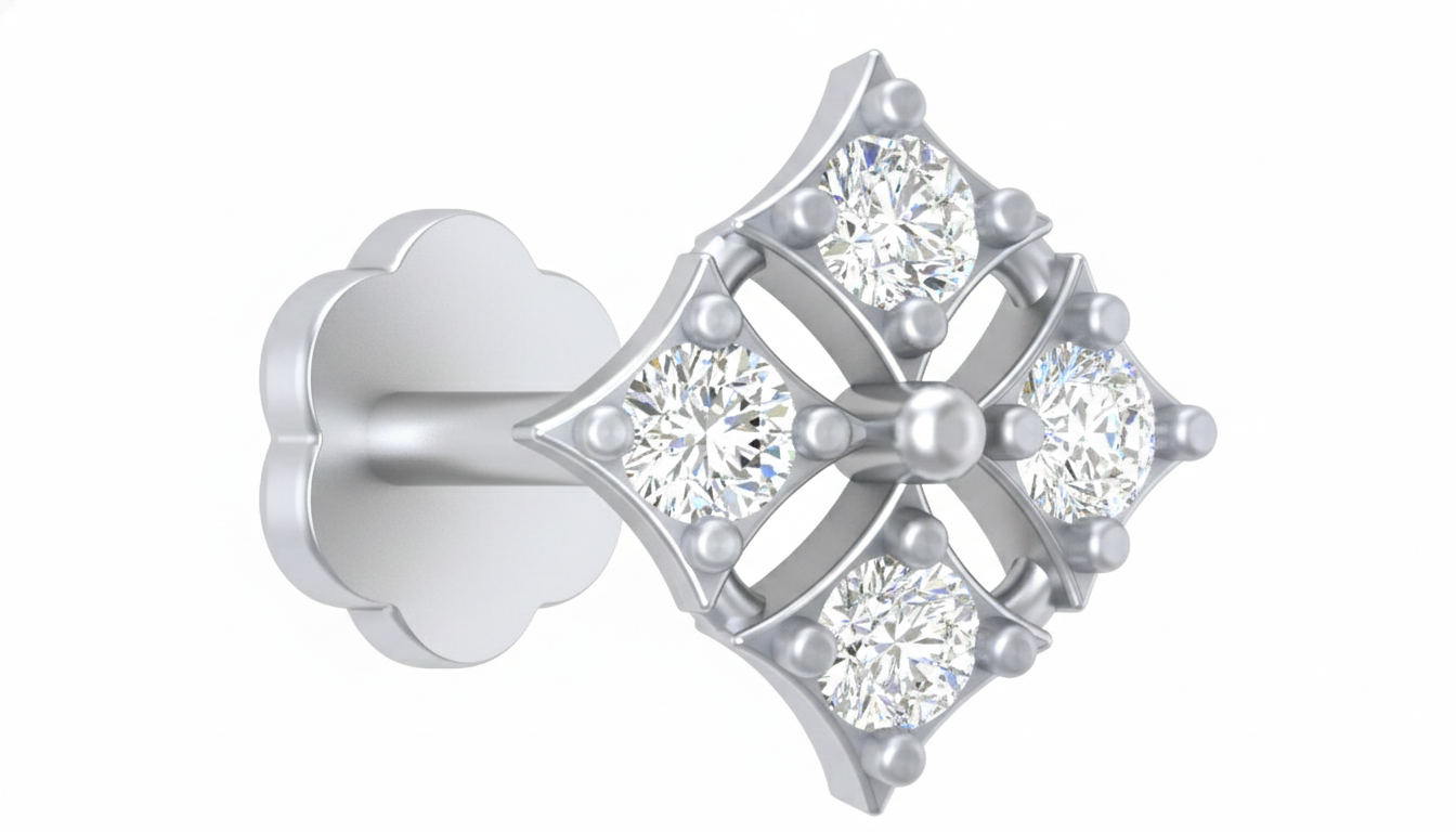 Gold & Diamond Stud Nose Pin KRA50062