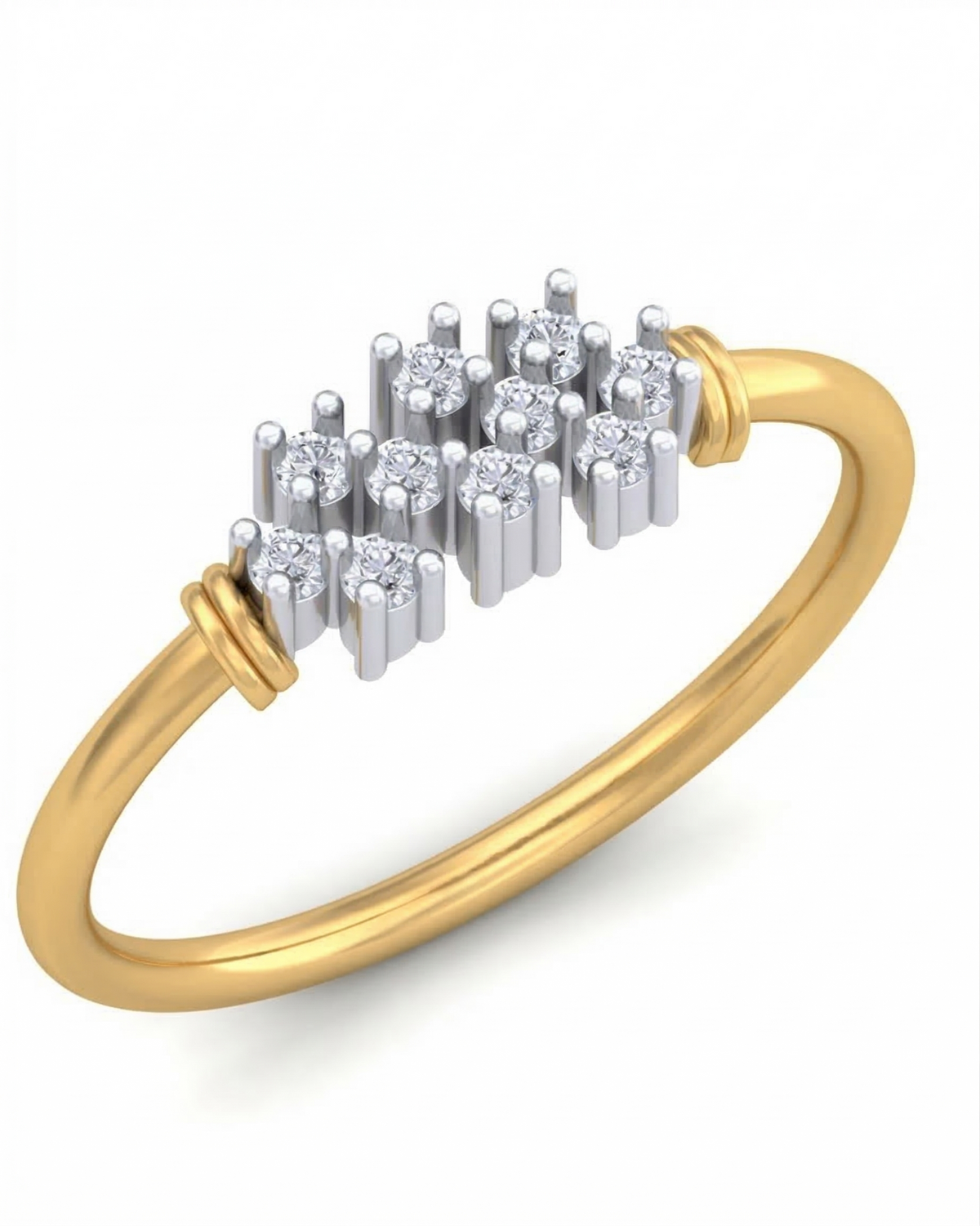 18K Gold & Diamond Dailywear Ring For Women KRB10163