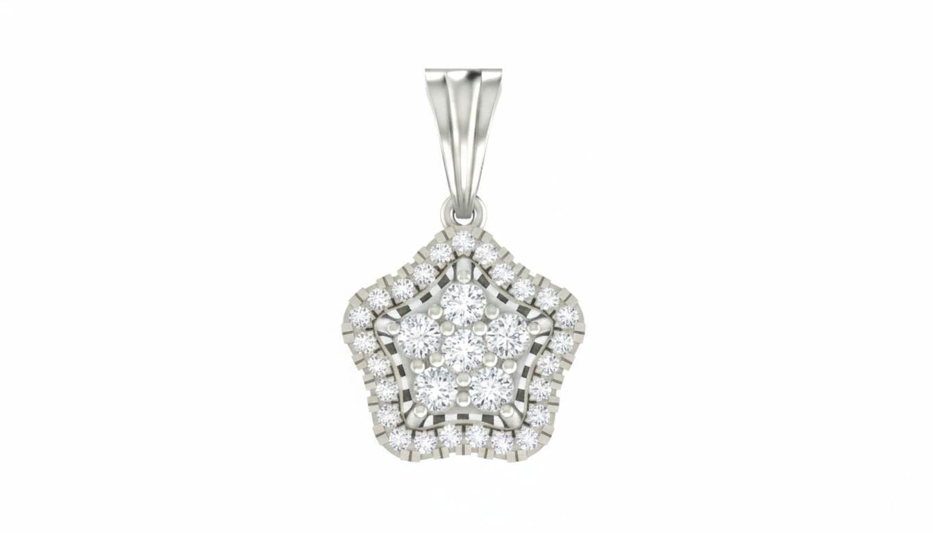 Gold & Diamond Floral PENDANT SET KRC40714