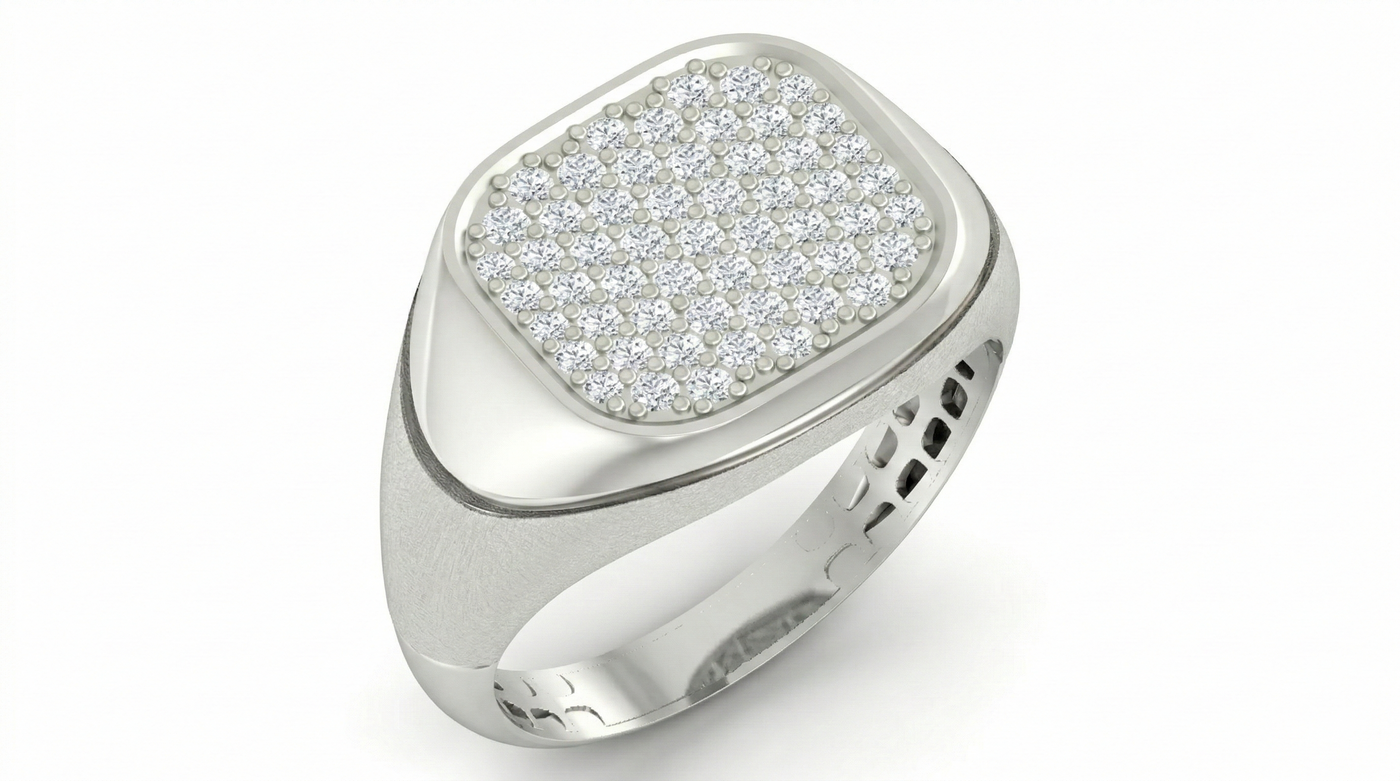 Gold & Diamond Band Ring For Men KRC20133